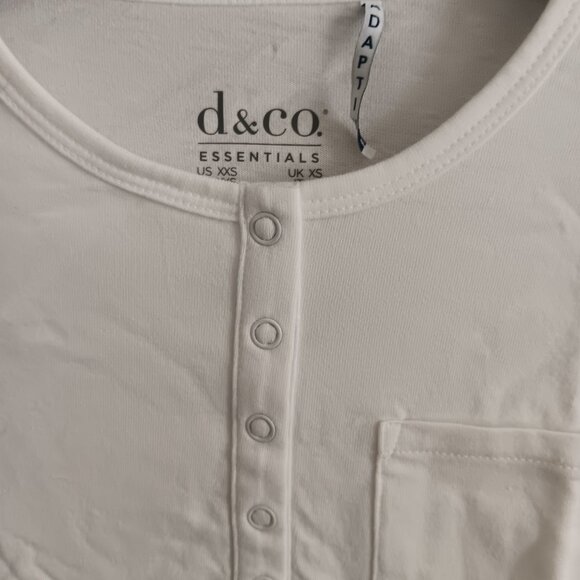 Denim & Co. Adaptive Essentials Jersey Short Sleeve Tunic , White Sz  a636355 - Picture 3 of 4